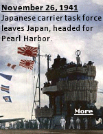 On November 26, 1941, the Japanese carrier task force formed around six carriers and sailed from Hittokappu Bay in the Kuriles, its departure shrouded in secrecy.